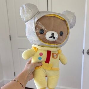 Space Explorer Rilakkuma Bear Plush Toy in Silver and Yellow